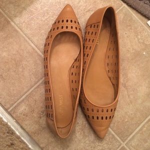 Nude pointed toe  Laser Cut Flats