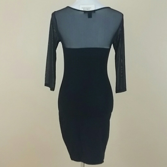 Elegant black dress, with sheer top, nwt - Picture 2 of 4