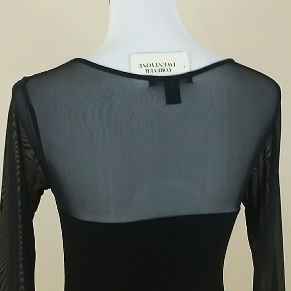 Elegant black dress, with sheer top, nwt - Picture 3 of 4