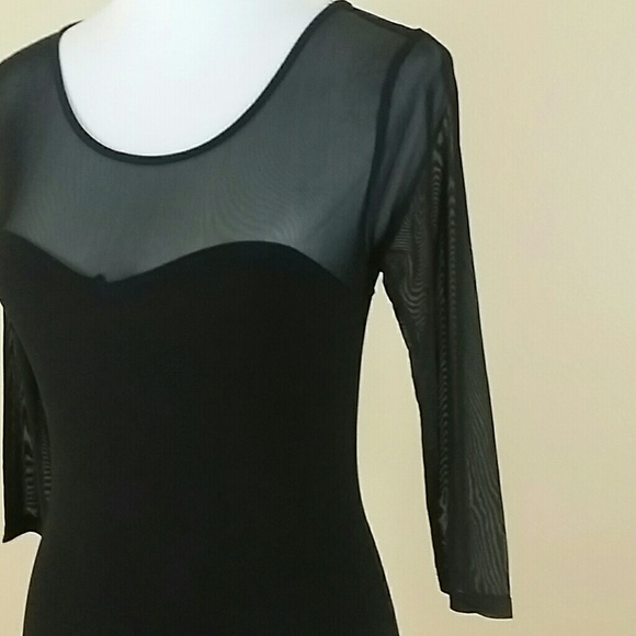 Elegant black dress, with sheer top, nwt - Picture 4 of 4