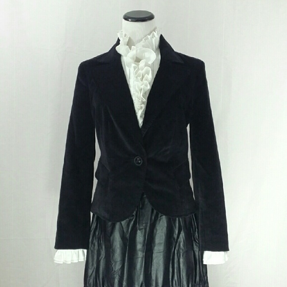 NORDSTROM Caslon Black Velveteen Blazer - Size S