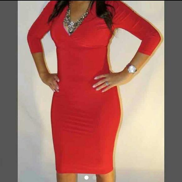 Red bodycon dress