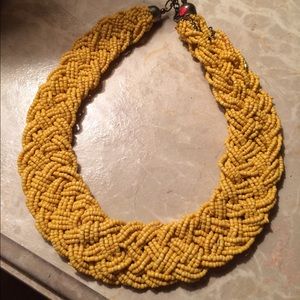 Mustard yellow beaded necklace