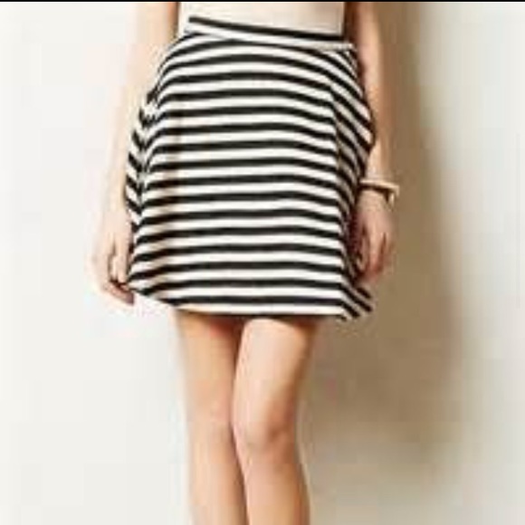 Anthropologie Striped Circle Skirt