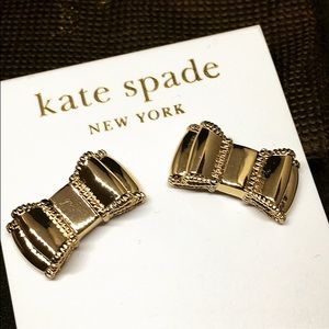 Kate Spade Moon River Studs Earrings Bow Gold