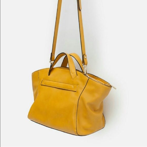 Zara mustard yellow tote