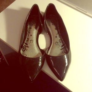 Black flats, worn once