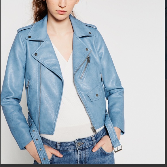 Faux leather biker jacket