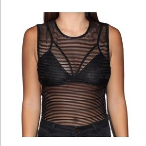 SHEER ribbed bodysuit