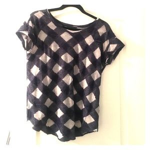 Marc by Marc Jacobs navy and white semi-sheer tee