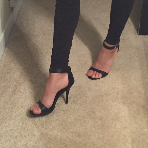 Black strappy heels