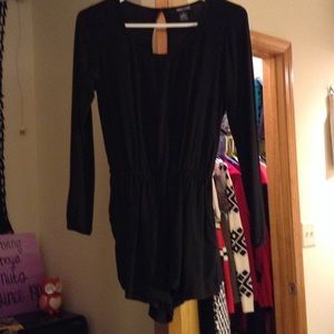 Black romper with elastic waist