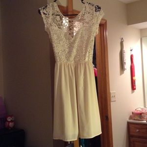 Cream colored formal dress