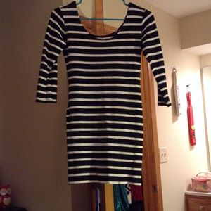 Stripped sweater dress