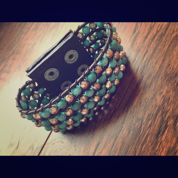 NWOT Cuff Snap Beaded Bracelet
