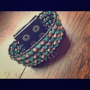 NWOT Cuff Snap Beaded Bracelet