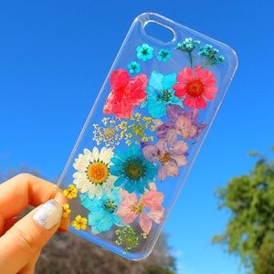 Pressed dried flowers phone case