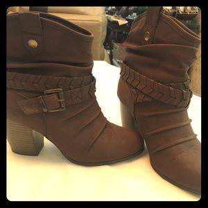 Western Style Brown Ankle Boots
