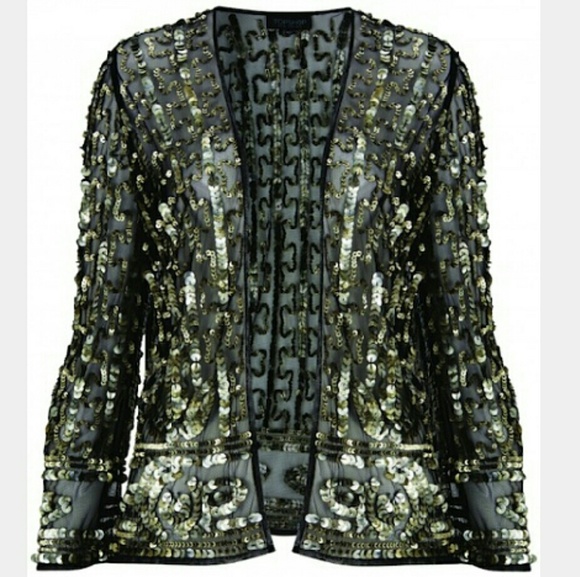 Mesh Sequined Kimono/Jacket