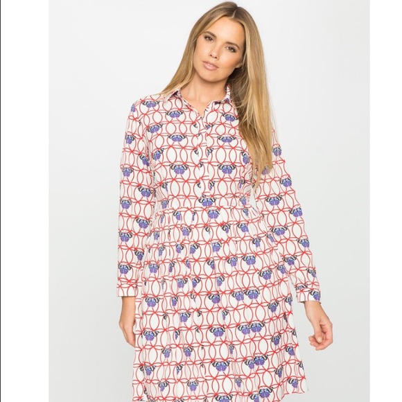 Eloquii Conversation Print Dress Geo Butterflies - Picture 2 of 3