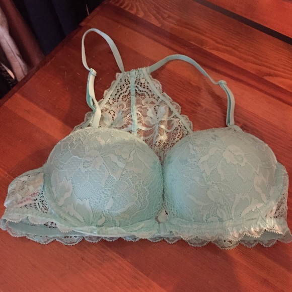 VS light aqua lacer racer back bra 34 C