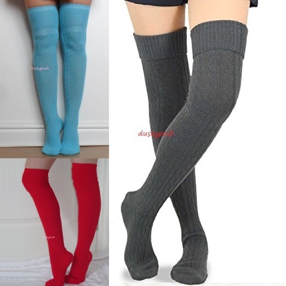 Dustyposh Accessories - Cable Knit Over The Knee Sock Boot Cuff Thigh High