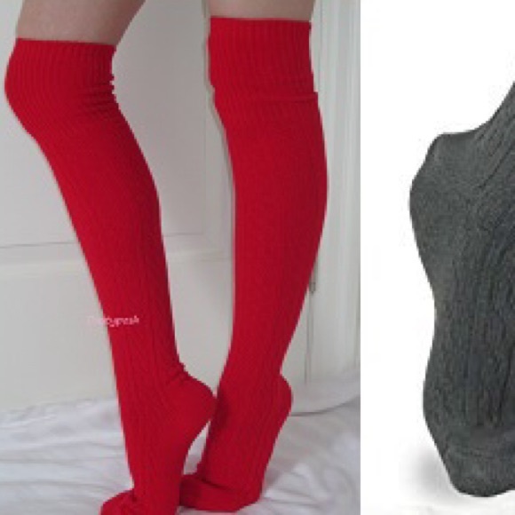 Cable Knit Over The Knee Sock Boot Cuff Thigh High - Picture 3 of 4