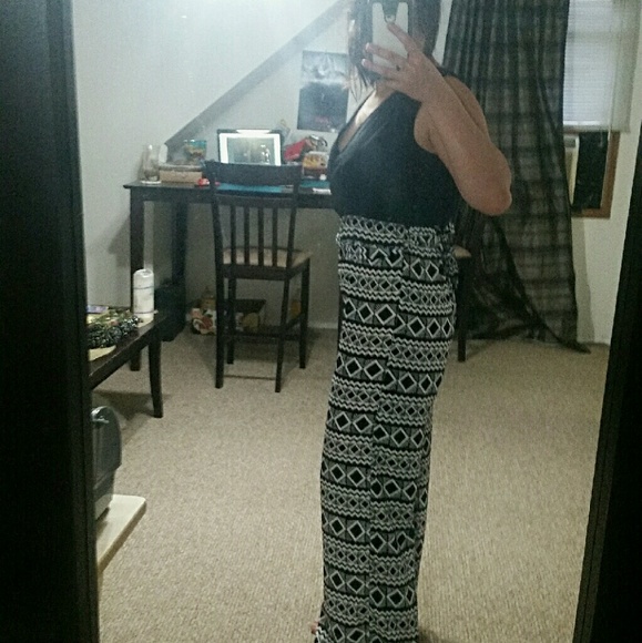 Long black & white jumpsuit