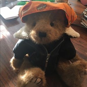 Adorable bear dressed in Harley Gear