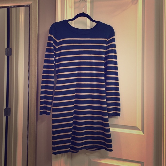 Striped sweater dress.