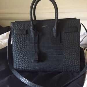 SOLD! Saint Laurent Sac de Jour Suede Croc