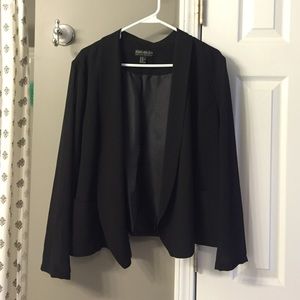 Forever 21 Plus 2XL Black Sheer Blazer w/ Pockets