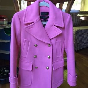 Jcrew Flamingo Pink Peacoat NWT
