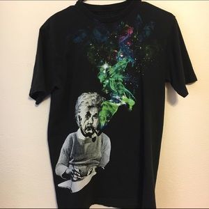 albert einstein smoking shirt