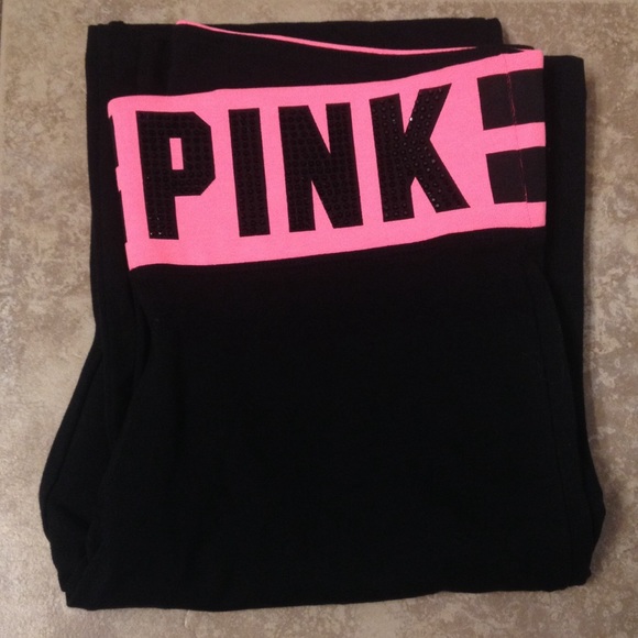 VS Pink flat waist yoga pants