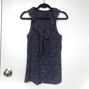 Ruffle neck halter blouse