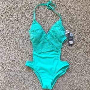 Mint green monokini bathing suit one-piece