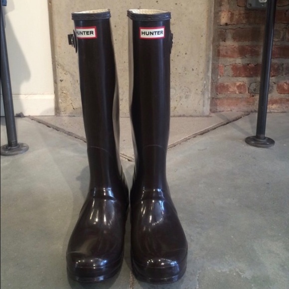 Tall Glossy Hunter Rain Boots