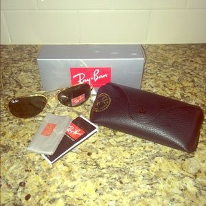 Ray Ban Aviator Gold/Green G-15 Lens 58mm