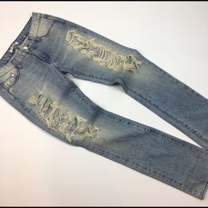 Whitley Kros Destroyed Denim Jeans Boho Beach 28