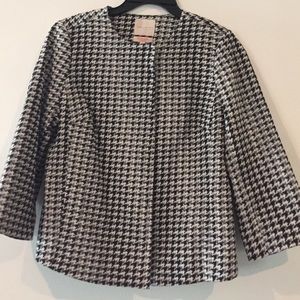 Houndstooth Collarless Jacket