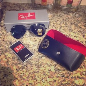 Ray Ban Aviator Black/Green G-15 Lens 58mm