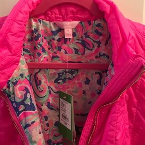 New With Tags Lilly Pulitzer Skylar Flamingo Pink Vest Jacket S XL