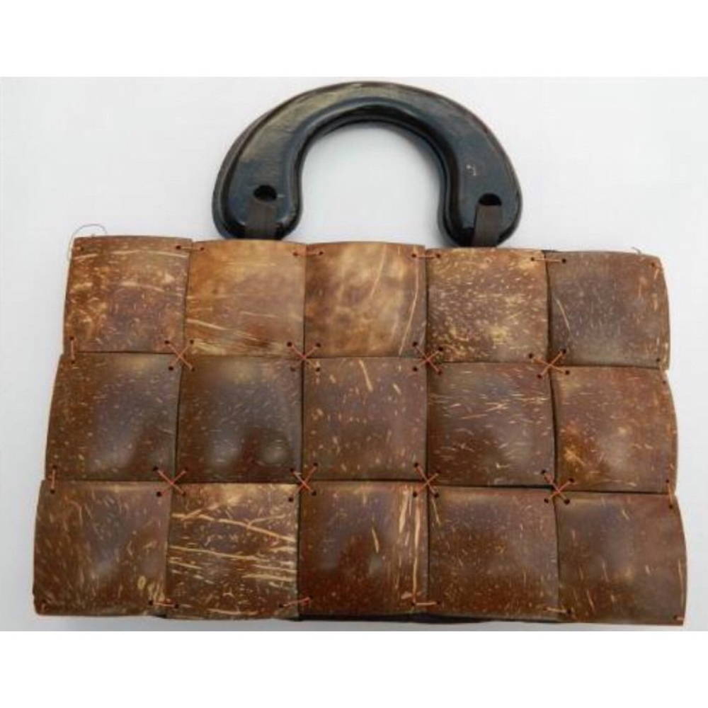 Vintage Eco-friendly Hawaiian Coconut tote Handbag