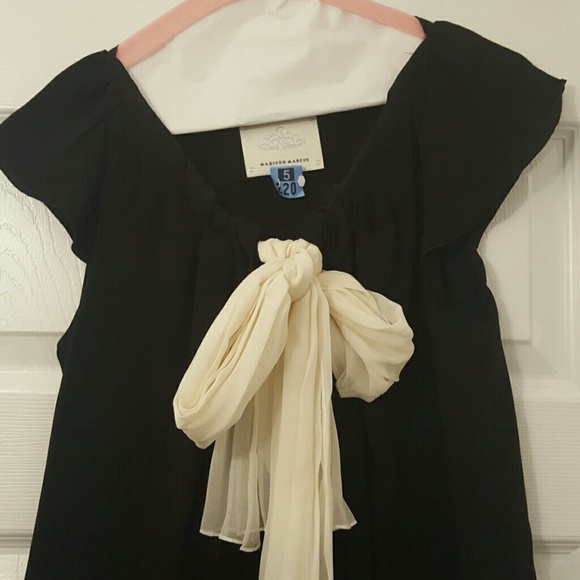 Designer Madison Marcus silk bow top