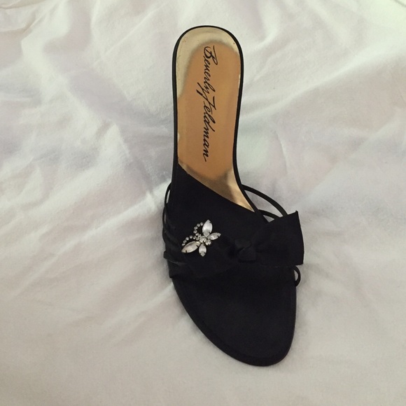 Worn once Beverly Feldman satin mules. Size 10M