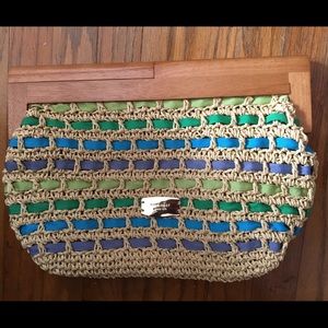 NINE WEST STRAW COLORFUL CLUTCH