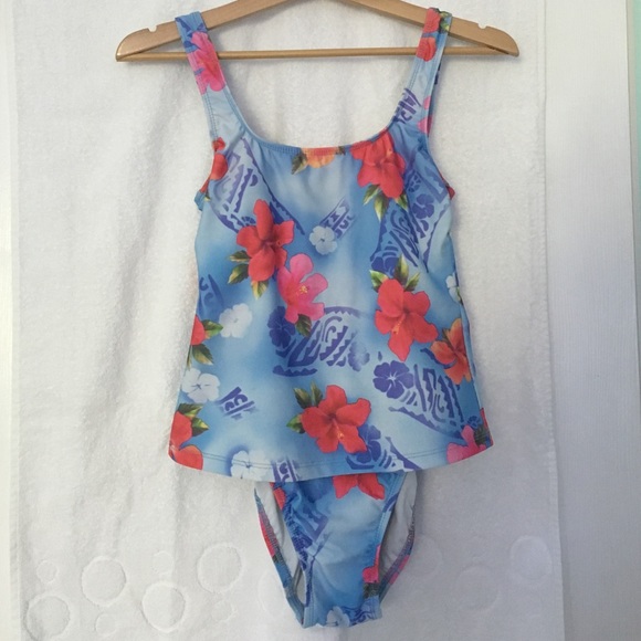 Tropical one piece swim suit