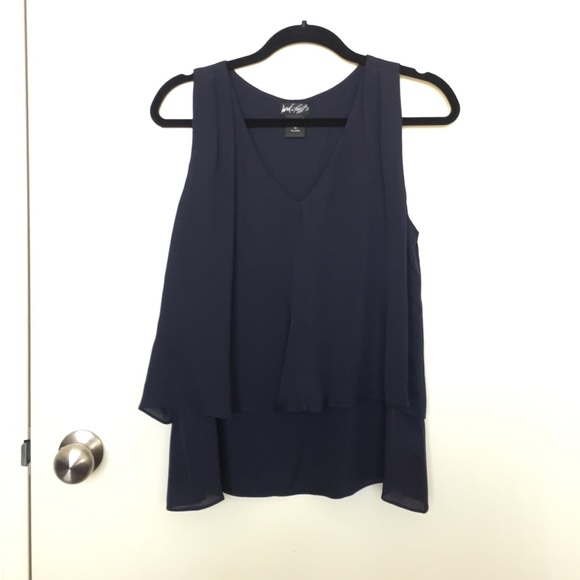Double layer vneck silk shell - Picture 1 of 3