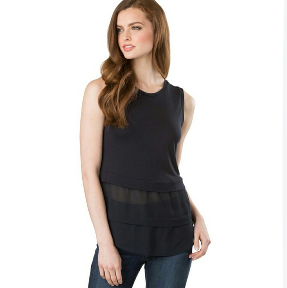 Michael Kors Crewneck Woven Mix Top